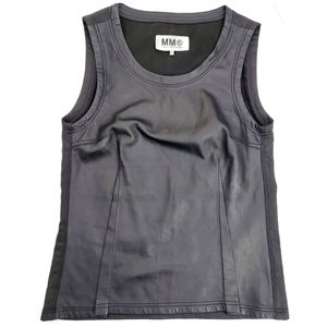 Maison Margiela MM6 Sleeveless Black Leather Tank